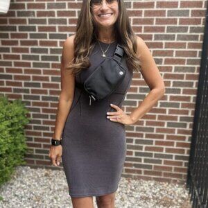 Lululemon Ribbed Softstreme Slim-Fit Tank Dress Black Size 4